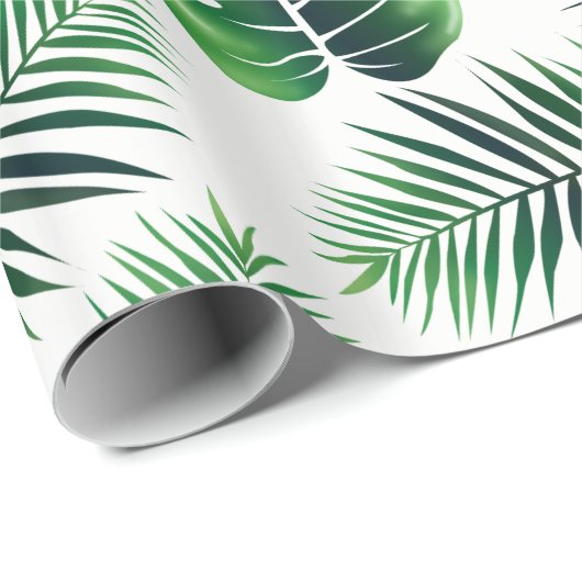 Grüne tropische Insel-Palmwedel und Geschenkpapier (Rolleneckpunkt)
