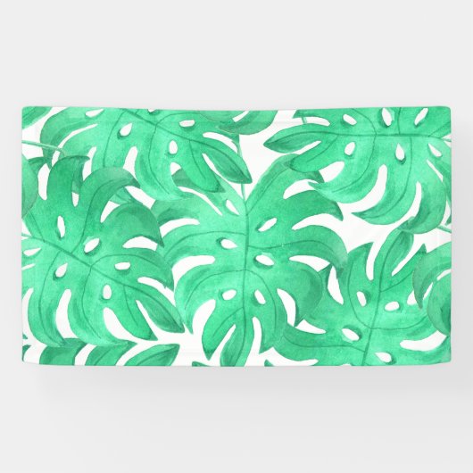 Grüne tropische Leaf-Kunst Banner (Horizontal)