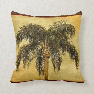 Grüne tropische Palme Hawaiianische Vintage Palme Kissen