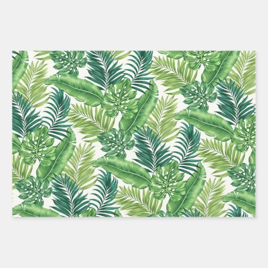 Grüne tropische Palmen Banana Monstera Blätter (Vorderseite)