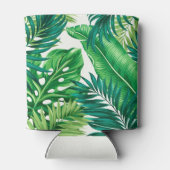 Grüne tropische Palmen Banana Monstera Blätter Dosenkühler (Rückseite)