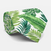 Grüne tropische Palmen Banana Monstera Blätter Krawatte (Gerollt)