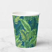 Grüne tropische Palmen Banana Monstera Blätter Pappbecher (Links)