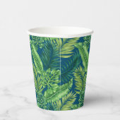 Grüne tropische Palmen Banana Monstera Blätter Pappbecher (Rechts)