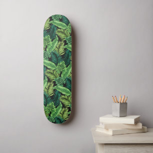 Grüne tropische Palmen Banana Monstera Blätter Skateboard