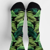 Grüne tropische Palmen Banana Monstera Blätter Socken (Oben)