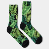Grüne tropische Palmen Banana Monstera Blätter Socken (Rechts)