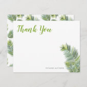 Grüne tropische Palmen-Blätter Dankeskarte (Vorne/Hinten)