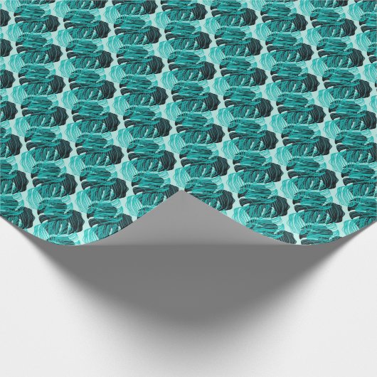 Grüne tropische Palmen Blätter Design. Geschenkpapier (Ecke)