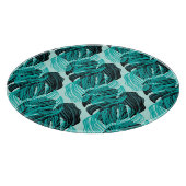 Grüne tropische Palmen Blätter Design. Schneidebrett (Ecke)