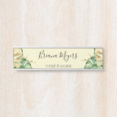 Grüne tropische Palmen Blätter Gelbes Geschäft Türschild (Vorderseite )