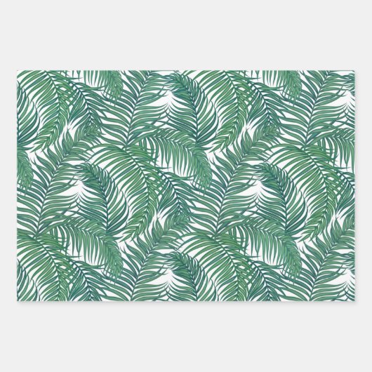 Grüne tropische Palmen-Blätter Geschenkpapier Set (Vorderseite)