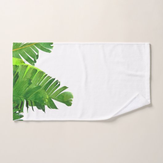 Grüne tropische Palmenbananen-Blätter Badhandtuch Set (Handtuch)