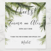 Grüne tropische Wasserfarbe | Etikett für Weinflas (Einzelnes Label)