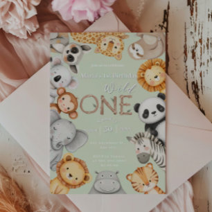 Grüne tropische Wildtiere Einladung