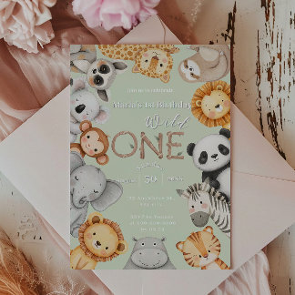 Grüne tropische Wildtiere Einladung