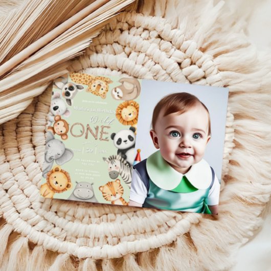 Grüne tropische Wildtiere Einladung