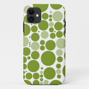 Grüne Tupfen auf Weiß Case-Mate iPhone Hülle