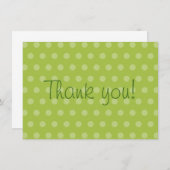 Grüne Tupfen-Babyparty danken Ihnen Dankeskarte (Vorne/Hinten)