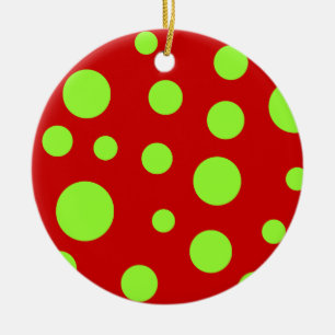 Grüne Tupfen Keramik Ornament