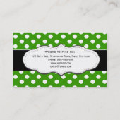 Grüne Tupfen-Visitenkarten Visitenkarte (Rückseite)