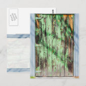 Grüne Tür Postkarte (Vorne/Hinten)