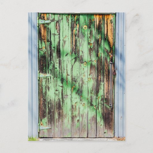 Grüne Tür Postkarte (Vorderseite)