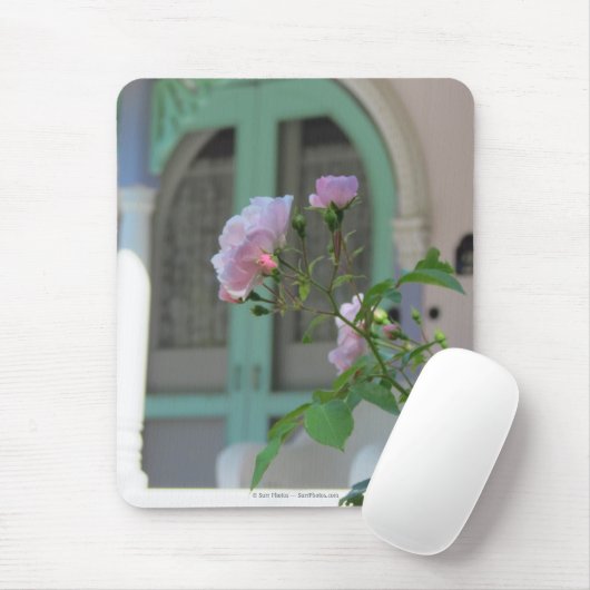 Grüne Tür und Rose - Martha's Vineyard Mousepad (Mit Mouse)