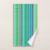 Grüne Türkis-Blau-Orange Stripes Bad-Tücher Badhandtuch Set (Handtuch)