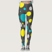 Grüne Türkisblöcke Abstrakte Leggings (Vorderseite)