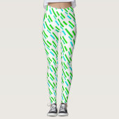 Grüne Türkisblöcke Abstrakte Leggings (Vorderseite)