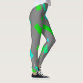 Grüne Türkisblöcke Abstrakte Leggings (Rechts)