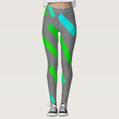 Grüne Türkisblöcke Abstrakte Leggings (Vorderseite)