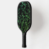 Grüne Twigs auf schwarz Pickleball Schläger (Links)