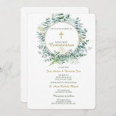 Grüne Twin Kommunion Template Einladung (Vorne/Hinten)
