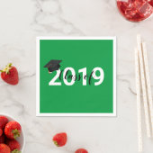 Grüne Typografie-Abschluss-Klasse 2019 Serviette (Beispiel)