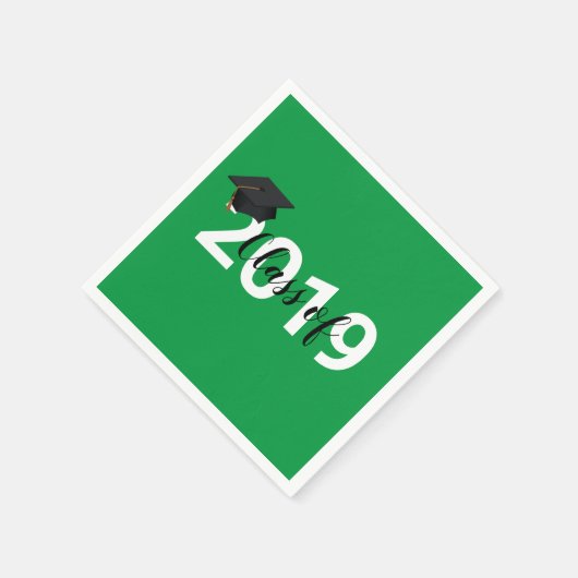 Grüne Typografie-Abschluss-Klasse 2019 Serviette (Ecke)