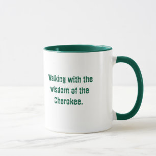 Grüne Typografie Cherokee Sprichwort Kaffee Tasse