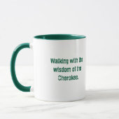 Grüne Typografie Cherokee Sprichwort Kaffee Tasse (Links)