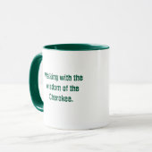 Grüne Typografie Cherokee Sprichwort Kaffee Tasse (Vorderseite Links)