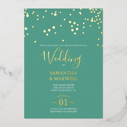 Grüne Typografie - Einladung (Vorderseite)