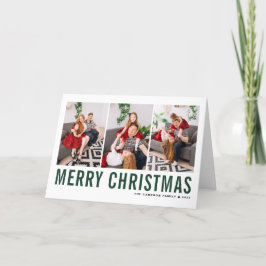 Grüne Typografie Frohe Weihnachtsfotografie Feiertagskarte