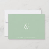 Grüne Typografie minimalistischer QR-Code Hochzeit RSVP Karte (Rückseite)