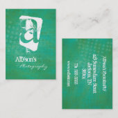 Grüne u. aquamarine visitenkarte (Vorne/Hinten)
