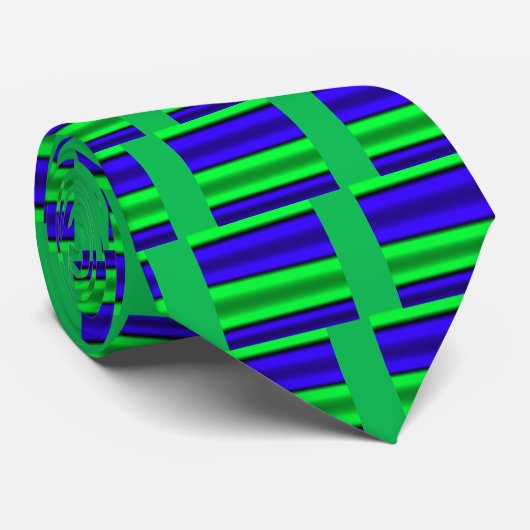 Grüne u. blaue horizontale Streifen Krawatte (Gerollt)