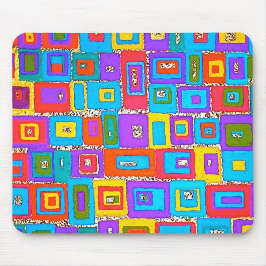 GRÜNE U. BLAUE RECHTECKE MOUSEPAD (Vorne)