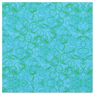 Grüne u. blaue Squiggles u. Wirbel Stoff
