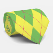 Grüne u. gelbe Raute Krawatte (Gerollt)