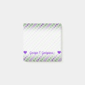 Grüne u. lila Streifen; Quadrate, Diamanten, Post-it Klebezettel (Vorderseite)