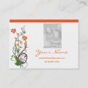 Grüne u. orange Blumen-/des Rebe-Entwurfs-2 Visitenkarte